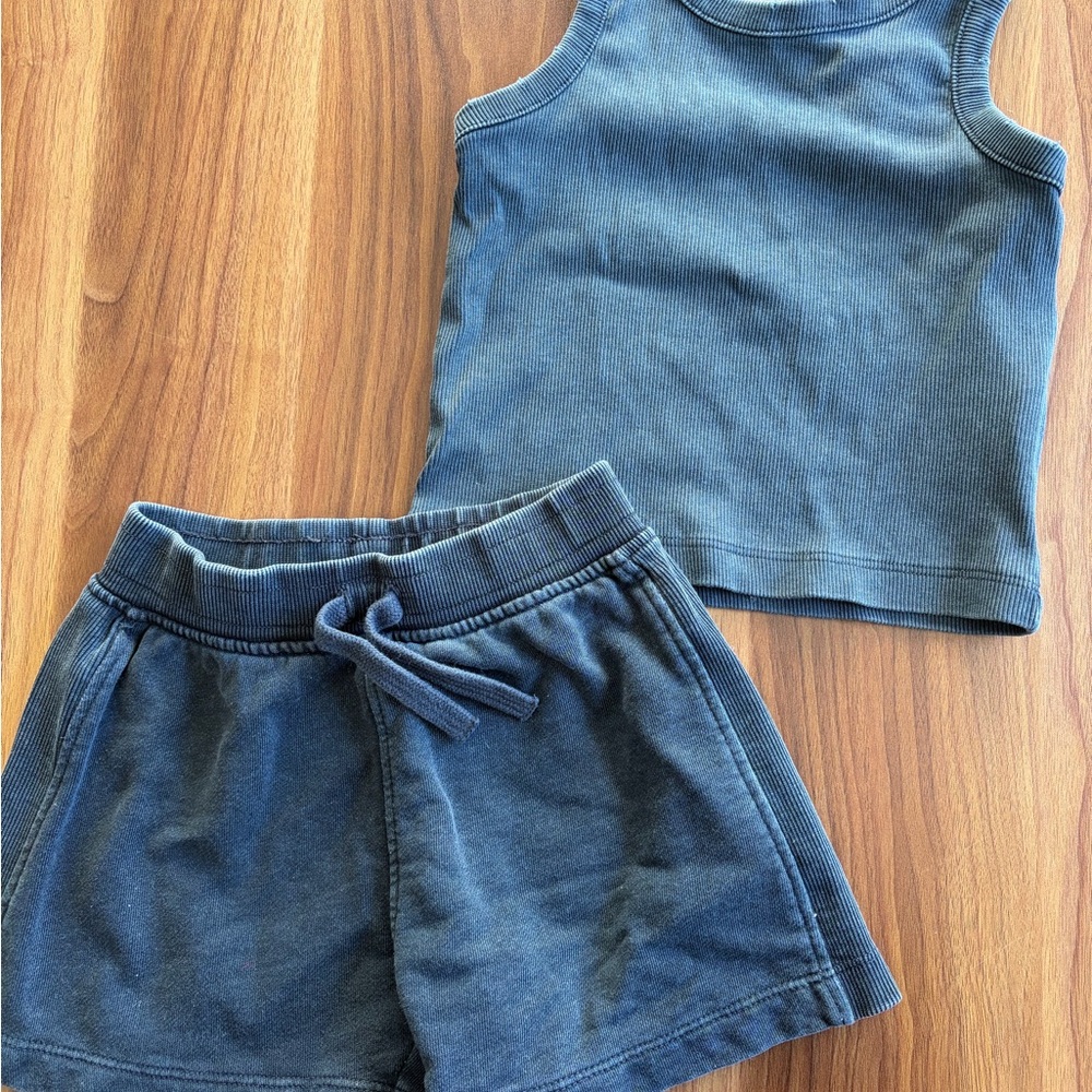 Zara 6-7Y Distressed Shorts & Tank Set